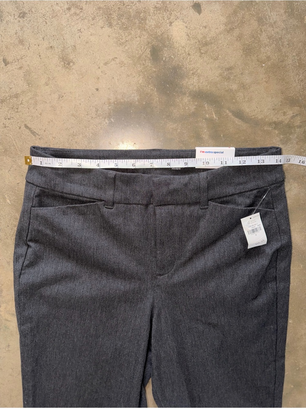 NWT Old Navy High Rise Pixie Flare Dress Pants Gray Size 4 Secret Smooth - Picture 4 of 9